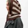 Milu Brown Striped Balaclava