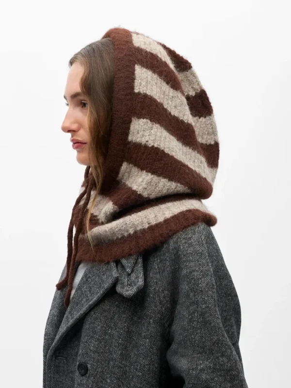 Milu Brown Striped Balaclava