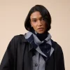 Navy Argyle Merino Wool Scarf