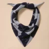 Navy Argyle Merino Wool Scarf