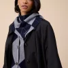 Navy Argyle Merino Wool Scarf