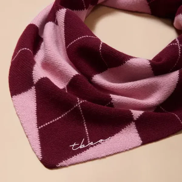 Pink Argyle Merino Wool Scarf
