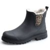 Leopard Lua Fur Lined Rain Boots