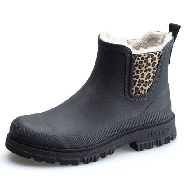 Leopard Lua Fur Lined Rain Boots