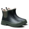 Verbenas lua black khaki 2 Black Lua Fur Lined Rain Boots