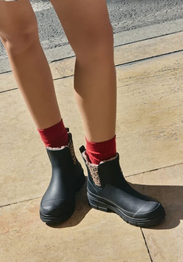 Leopard Lua Fur Lined Rain Boots