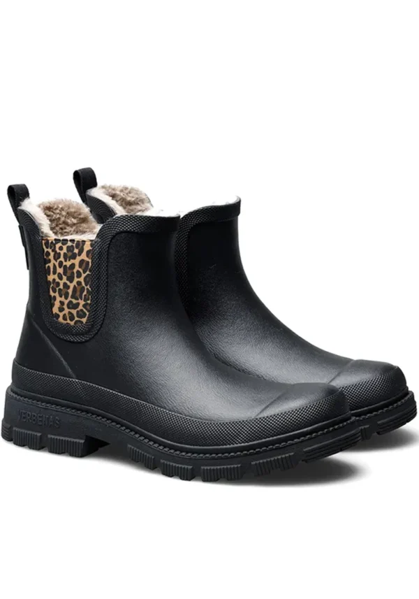 Leopard Lua Fur Lined Rain Boots