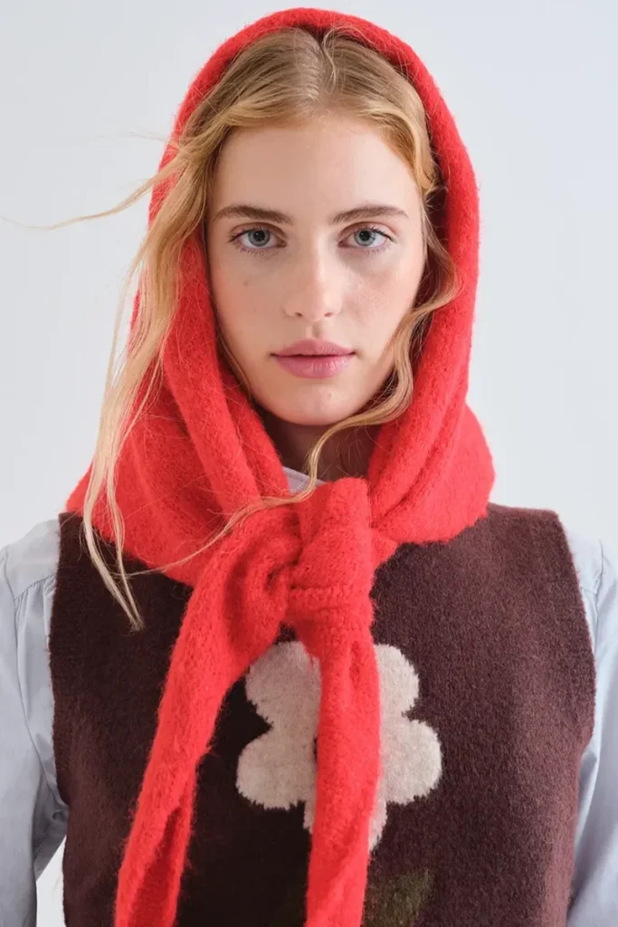 Flora Vibrant Red Scarf