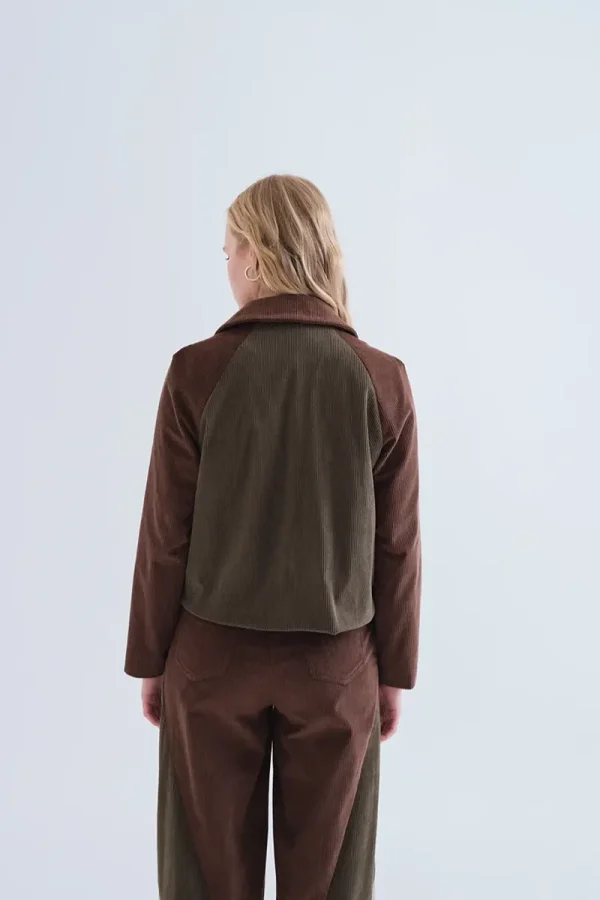 Colour Block Corduroy Jacket