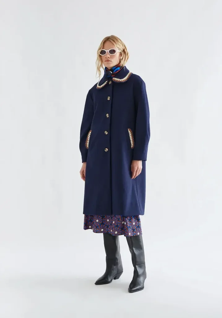 Natalie Crochet Trim Coat