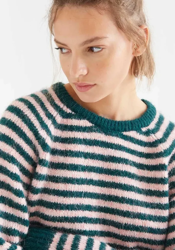 Penny Pink And Green Striped Sweater