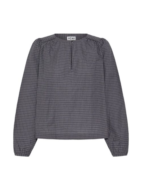 Ichi fabunni grey check blouse 1 Fabunni Blouse