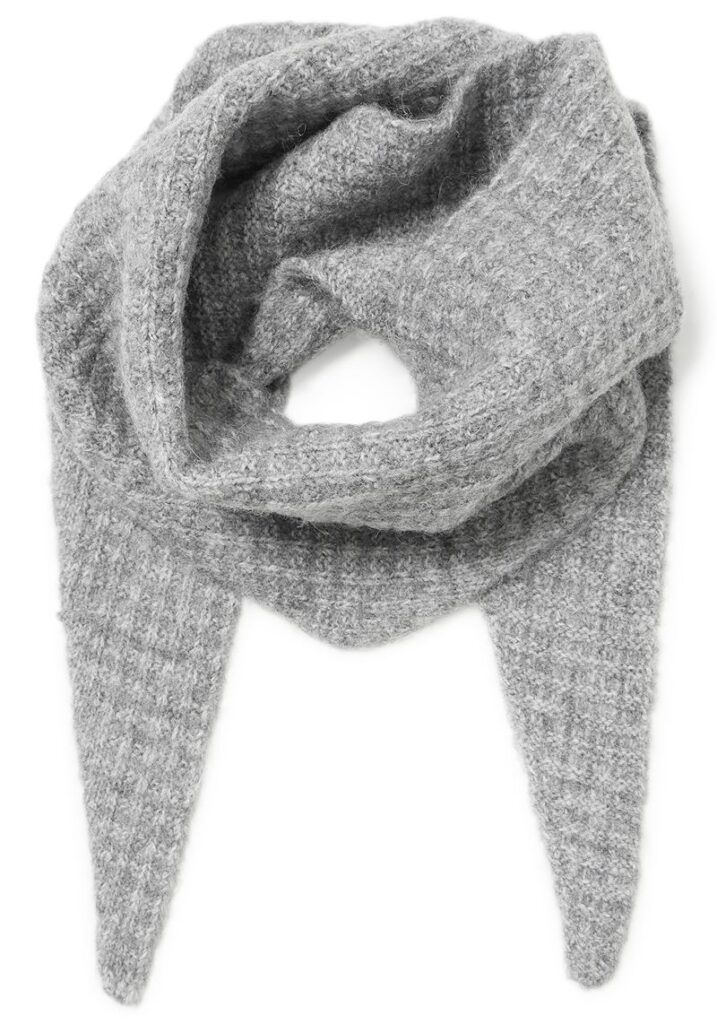 Thea Grey Melange Triangle Scarf