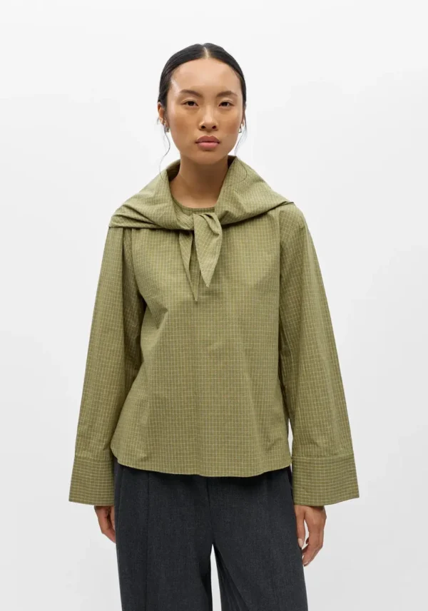 Object green check shirt 1 Yvonne blouse