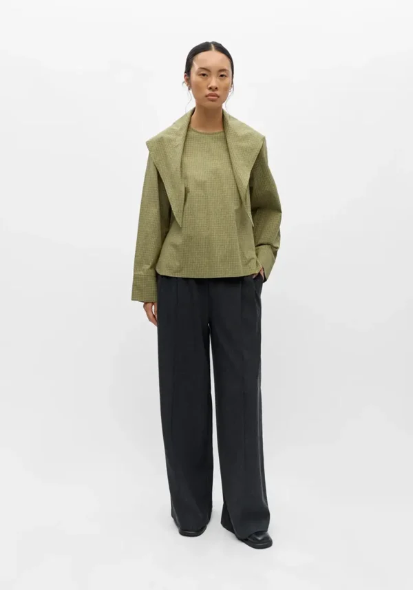 Object green check shirt 4 Yvonne blouse